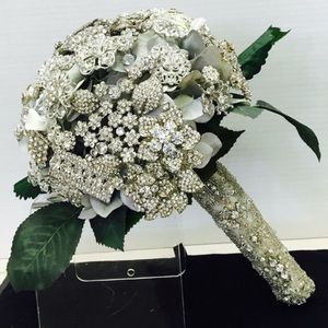 Reserved! crystal brooch wedding bridal bouquet